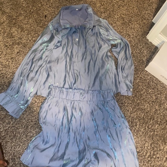Two Piece Blue Short Set
